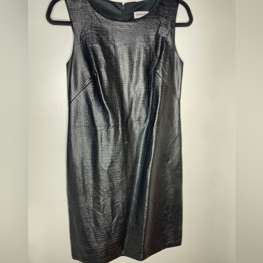 Black leather mid dress (4)